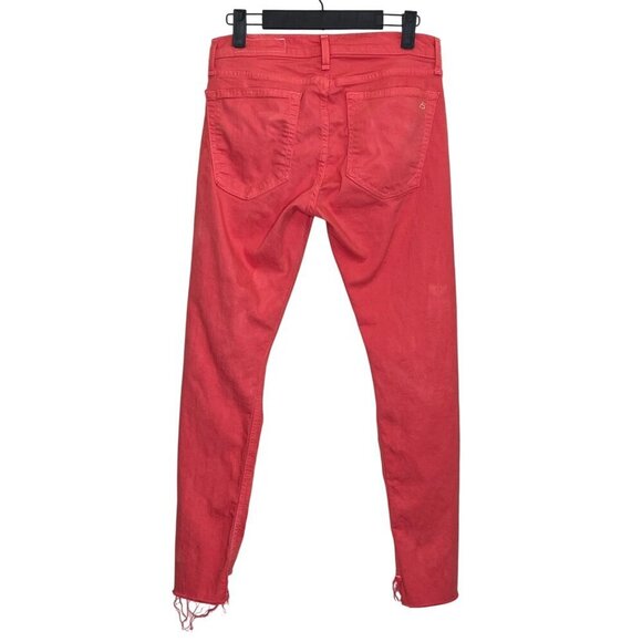 Rag & Bone Dre Capri Distressed Skinny Jeans Custom Dyed Coral Size 25 NEW! - Picture 5 of 13